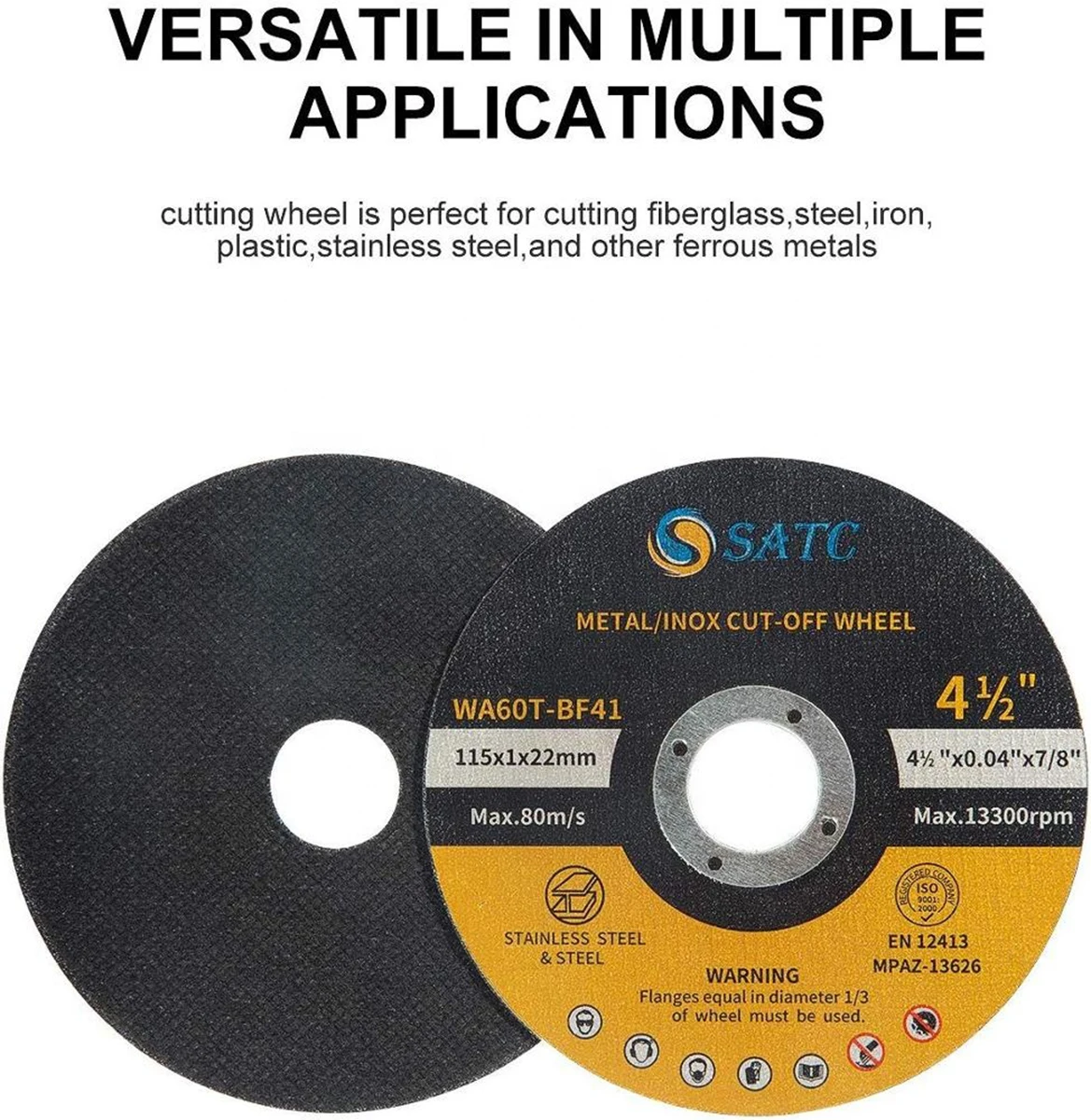 Satc 50 Pcs Cut Off Wheel 4.5 "X.040" X7/8 "Slijpschijf Ultra Dunne Metalen & rvs