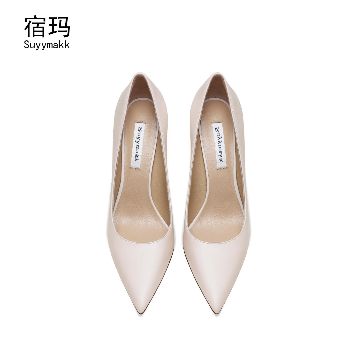 Heels for women shoes woman 2024 trend Real Leather Elegant Woman Shoes With Low Heel Luxury White Matte Classic Pumps Pointed T