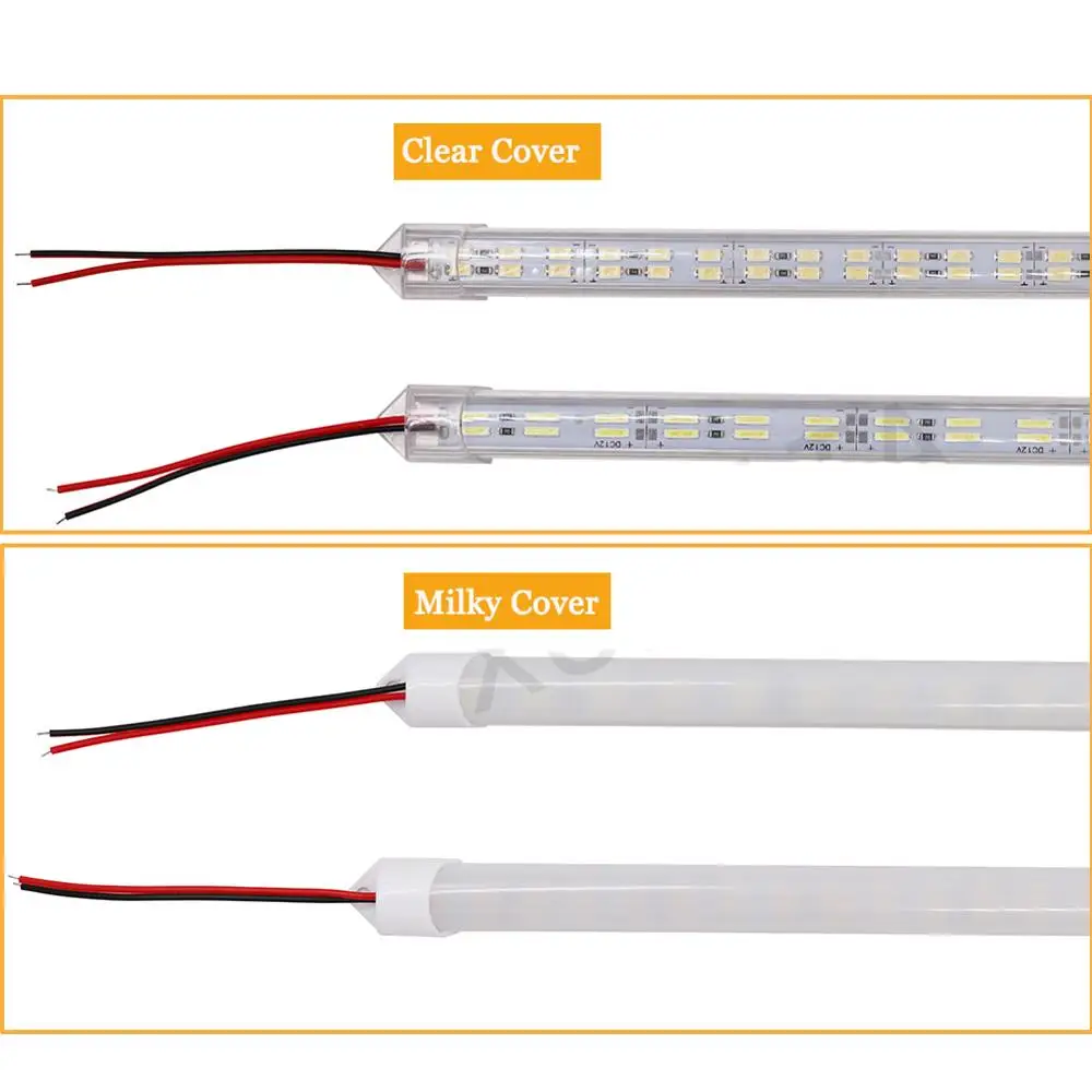 Listwa LED DC12V SMD5630 50cm 72 diody LED listwa pasek twardy zimny biały LED Aluminium sztywny pasek z wodoodporna pokrywa