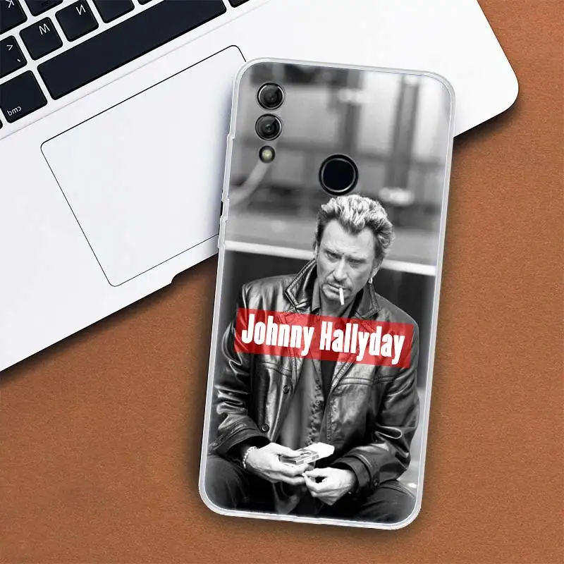 Johnny Hallyday Music Black Phone Case For Huawei Honor 50 20 Pro P Smart Z 2021 Y5 Y6 Y7 Y9 10i 9 Lite 9X 8A 8S 8X 7S 7X 7A Cov