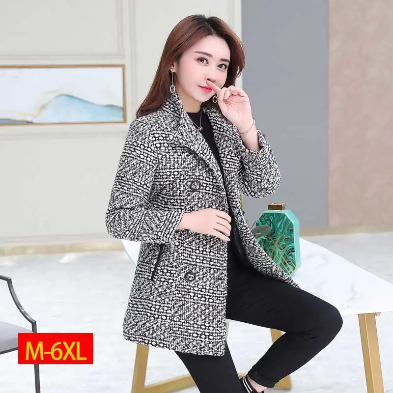 

Of Plover Trench Coat Lattice Coat 2021 Big Yards of Cloth in The Fall and Winter in The Women's Mother Long Lady Wool & Blends