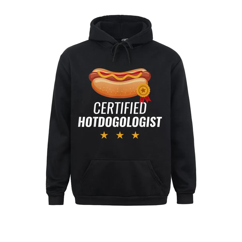 Custom Long Sleeve Men Hoodies Thanksgiving Day Funny Clothes Man Sweatshirts Certified Hotdogologist Funny HOT DOG Gift Hotdog