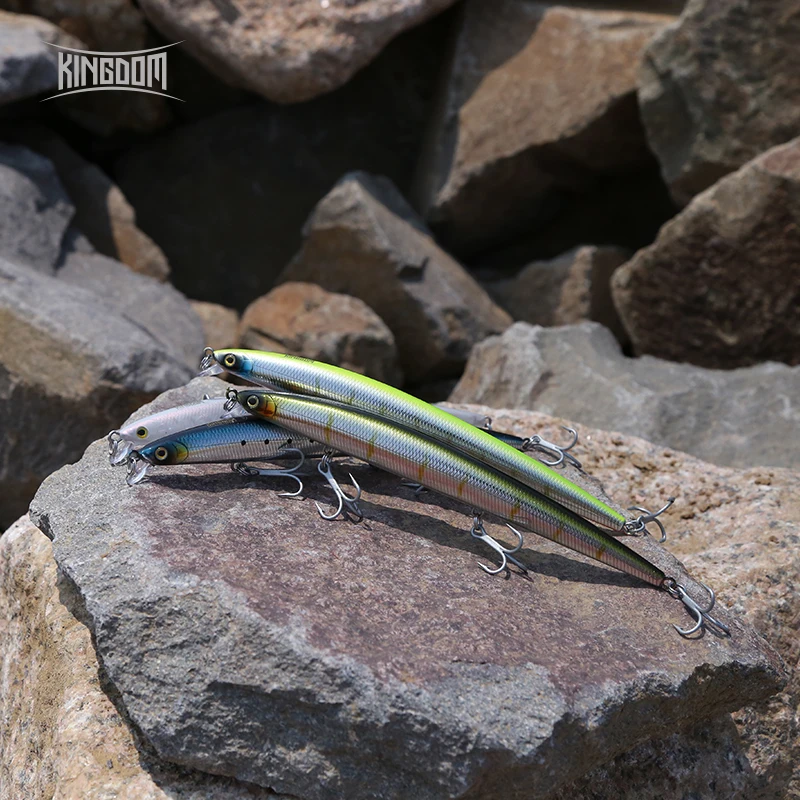 Kingdom Fishing Lures Sea Jerkbait 180mm 29g 33g Floating Slow Sinking Minnow Swimbaits Wobblers Artificial Lures For Bass Pike