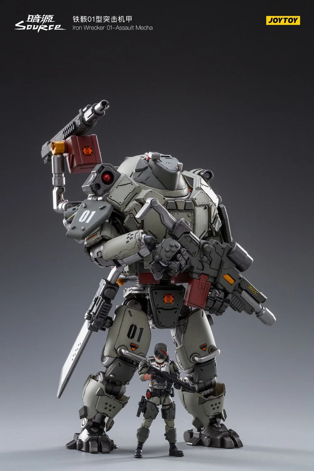 JOYTOY JT1408 Eisen Wrecker 01-Assault Mecha 9 "Roboter & Pilot 1/25 Action Figur