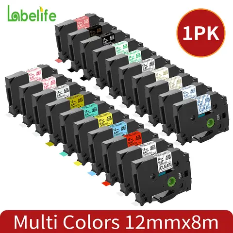 Laminated Label Tape 12mm Compatible for tze tape TZe-231 TZe-631 for Brother P-touch H110 D210 H200 E1000pro Label Printer