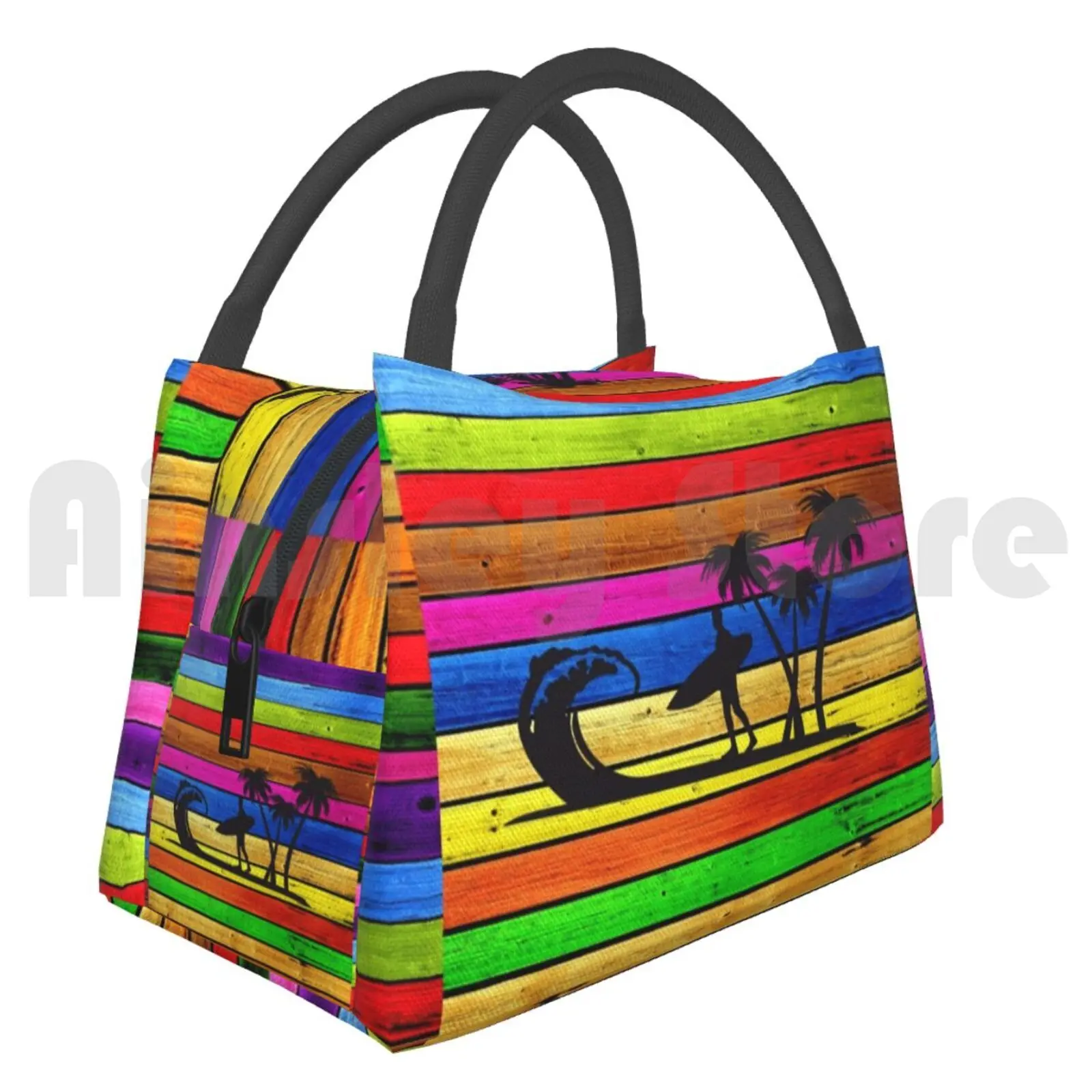 Cooler Lunch Bag Picnic Bag Surfing The Big Wave Surf Surfer Surfing Wave Waves Beach Ocean Sea Holiday Hawaii