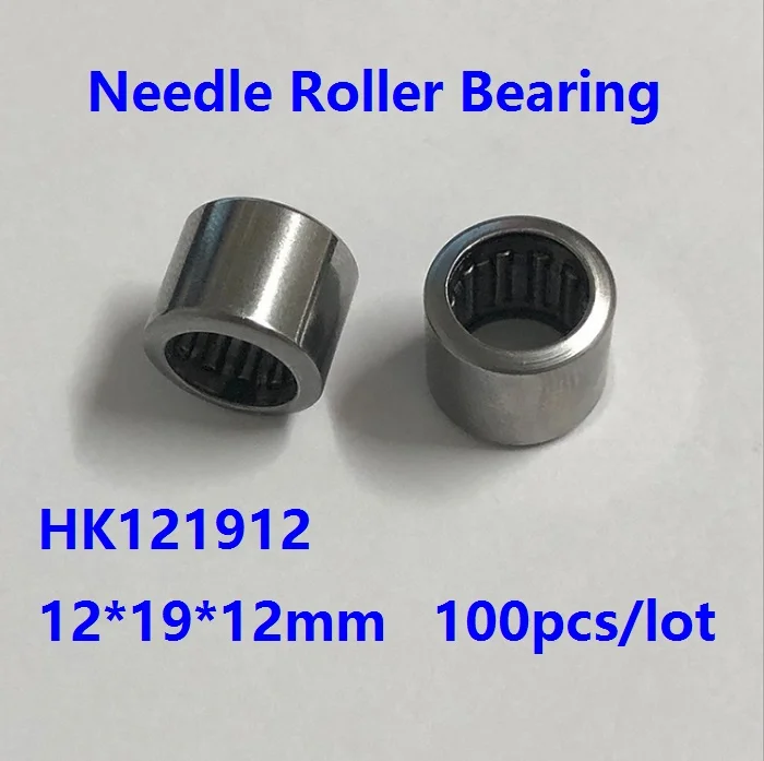 

100pcs/lot HK121912 Drawn Cup Type Needle Roller Bearing 12×19×12 mm High quality 12*19*12 mm