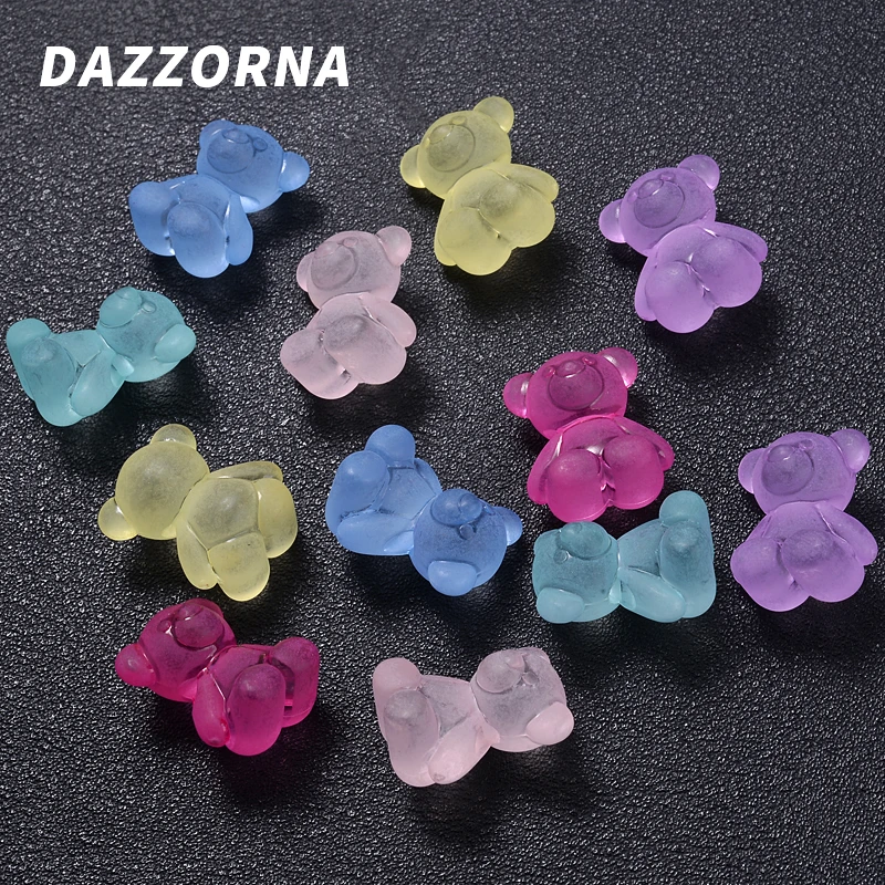 20Pcs/Lot 20x15mm Transparent Matte Cute Animals Acrylic Beads for for Jewelry Making Necklace Bracelet Earrings Accessories