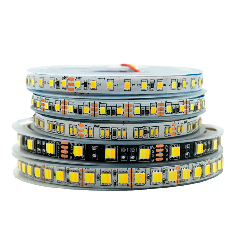 

50m 5V LED CCT Strip Warm whitre+White Dual Color Soft Tape 12v 24v 5050 2835 led strip