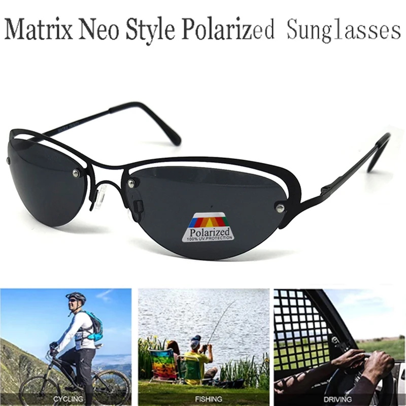 

Hot The Matrix Trinity Polarized Men Women Ultralight Rimless Sunglasses titanium Driving Sunglasses Oculos De Sol Feminino