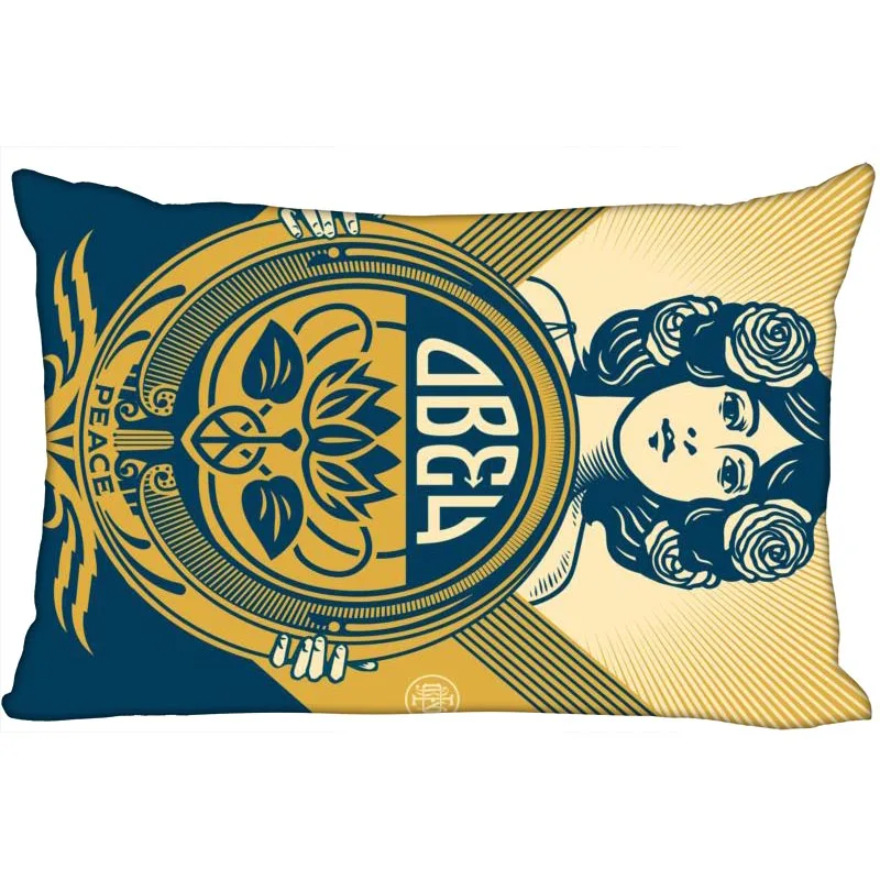 ShunQian Shepard Fairey Pillowcase 45x35cm(One Side) Decorative Rectangle Zipper 3D Print Pillowcase Satin Fabric Pillow Cover