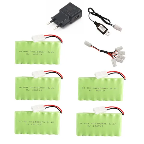 Ni-MH аккумулятор 8.4V 2400mAh с зарядным устройством для RC моделей