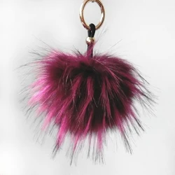 15 cm Raccoon Pompon Key Chain Fluffy Fake Fur Ball Key Ring Cute Pendant Bag Charming Car Key Holder Personality Gifts