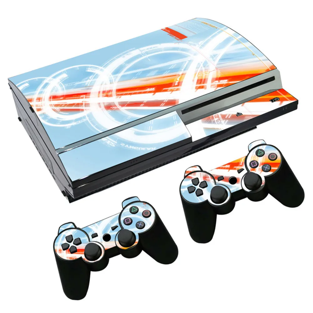 تصميم جلد فينيل غطاء ل PS3 فات ملصق فينيل وحدة تحكم و متحكم ملصق أسود كربون
