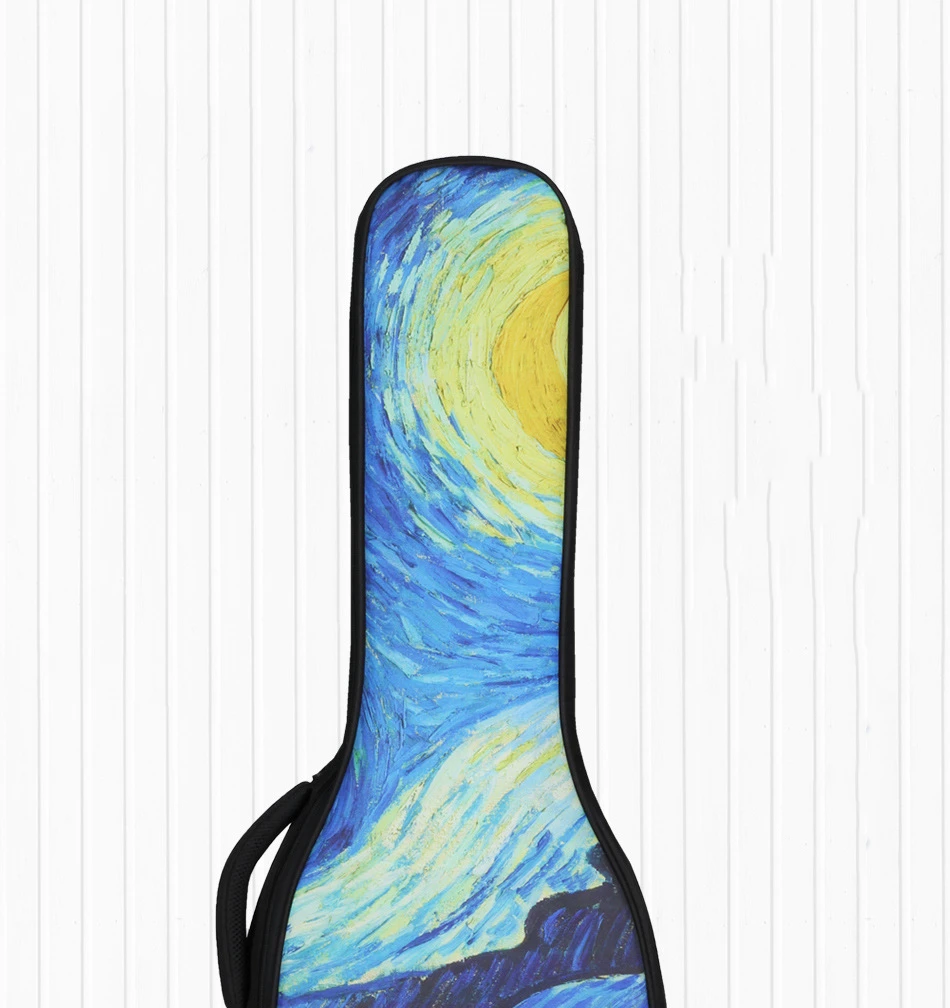 Guitar Case Bag 36 39 40 41 Inches Van Gogh Art Paintings Backpack Colorful Thicken  Useful Carry Gig Guitar Accessories