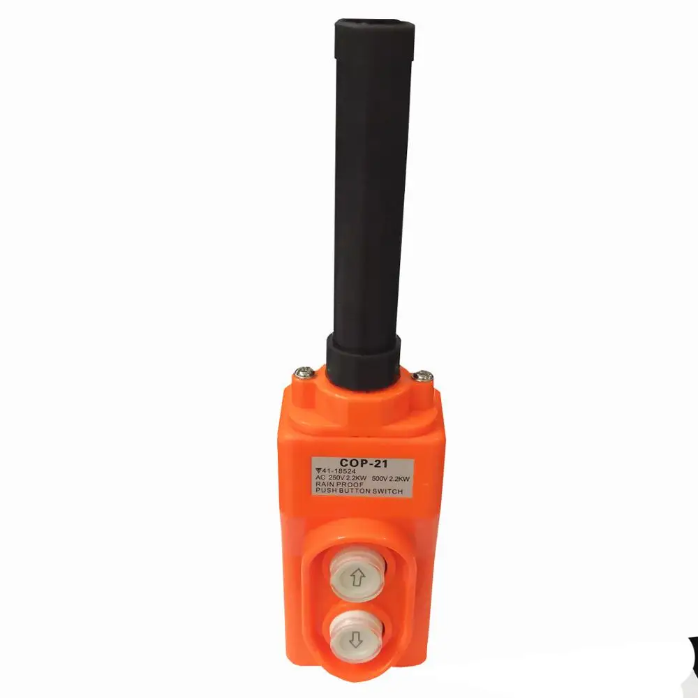 COP-21 250 V/500VAC 2.2KW Regenbestendig Takel Hanger Up-Down Drukknopschakelaars Elektrische Drukknop
