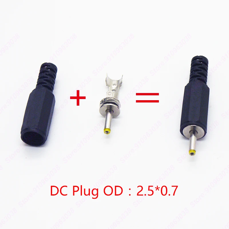 Conector de CC de DC-011A, conector hembra de alimentación de CC de 2,5x0,7mm, montaje DIP PCB para tableta, notebook, teléfono, carga de audio, 10 Uds.