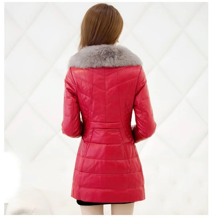 New Arrival Plus Szie 4XL Leather Jacket Women Coats Cotton-Padded Thick Faux Leather Jackets Large Fur LX378