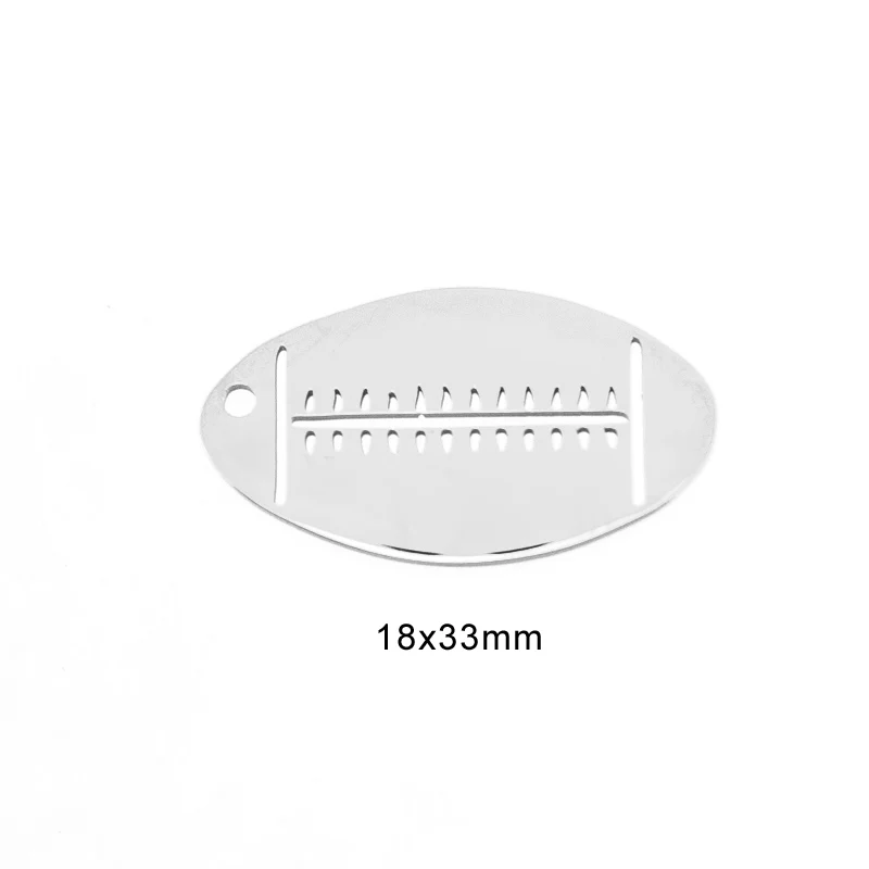 Stainless steel wholesale 100pcs Rugby American Football blank Pendants for DIY print Charms Mirror Polish shiny