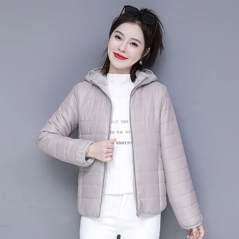 Mỏng Nhẹ Xuống Áo Khoác Nỉ Nữ Ngắn Áo Khoác Thu Đông Áo Khoác Hoodie Nữ Sinh Viên Rời Hàn Quốc Nhẹ Mùa Đông Quần Áo C