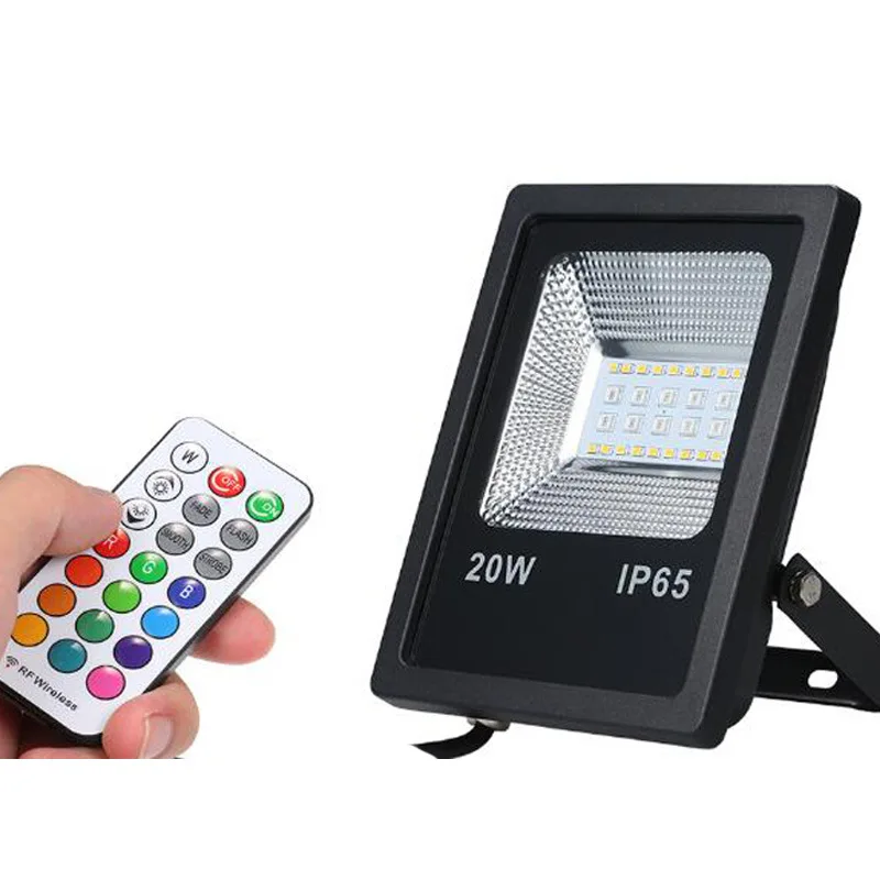 20W RGBW Floodlight RF Wireless Remote Control RGBW Projection Lamp Ip65 Led Flood Light Outdoor Landscape Garden Lamp