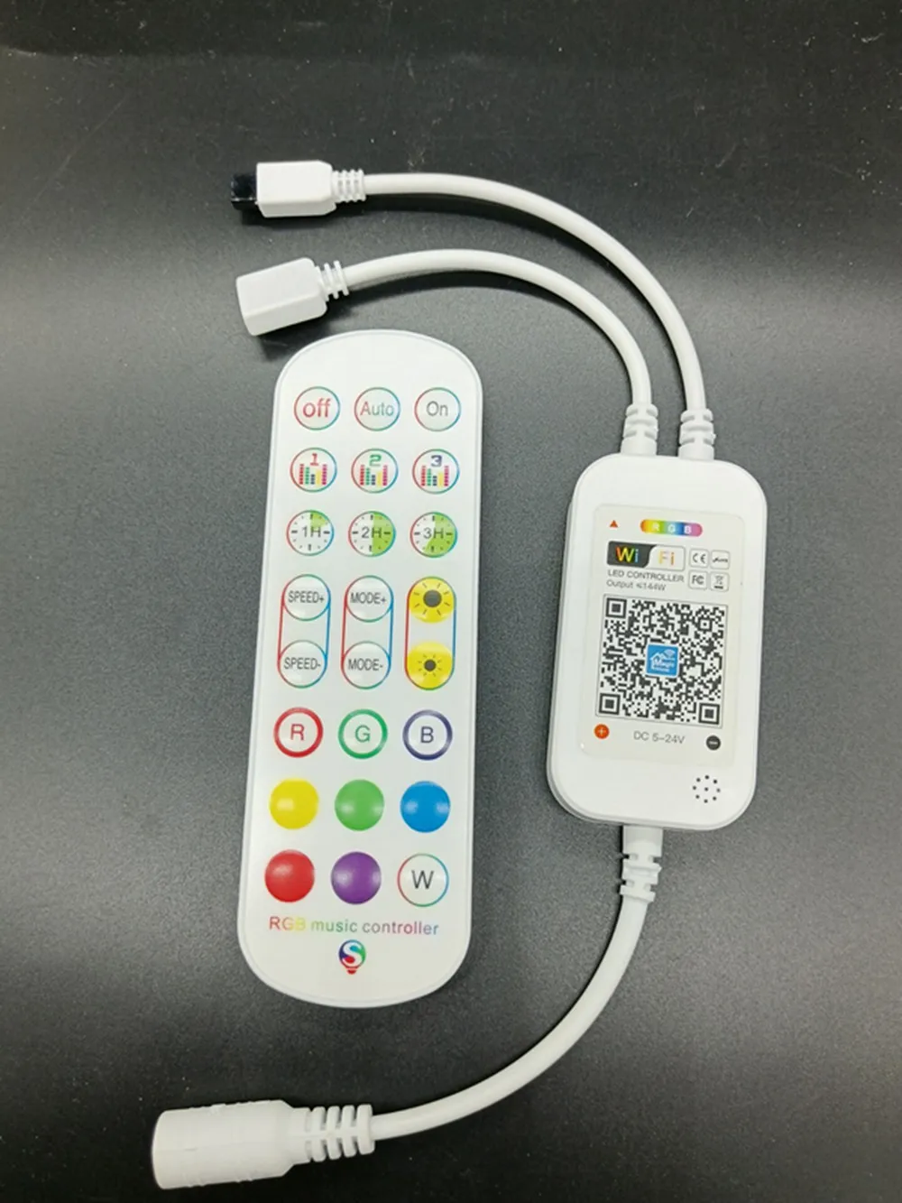 DC5V-24V LED RGB controller Wifi music controller single output 24-key remote WiFi smart for RGB light bar