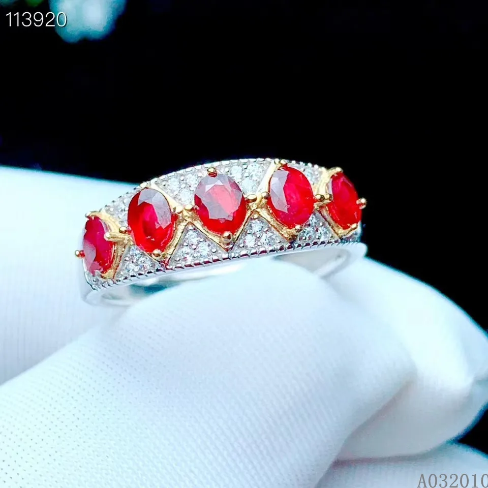 

KJJEAXCMY fine jewelry 925 sterling silver inlaid natural ruby ring noble girl's ring support test