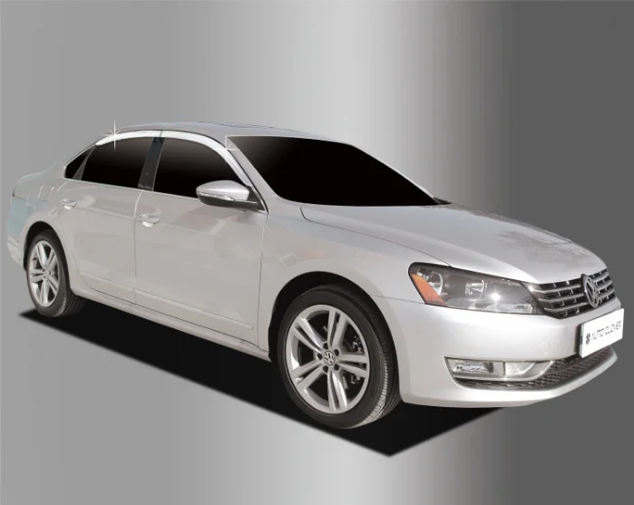 

Chrome Door Visor Side Window Deflector Shade Sun Rain Shield Silver Trips Eaves for Volkswagen Passat