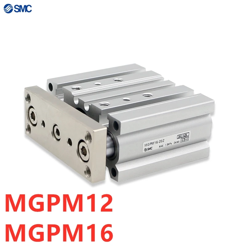 MGPM New SMC MGPM12 MGPM16 Stroke 10-150mm Compact Guide Cylinder Thin Three Axis Rod Air Pneumatic