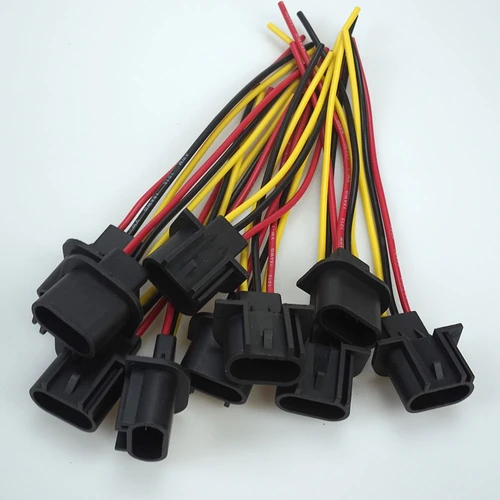 Imagen 2 del producto Conector macho de bombilla H13, Conector de faro antiniebla, enchufe de luz, Cable antioxidante de alta calidad, 2,5mm de diámetro, 2 piezas