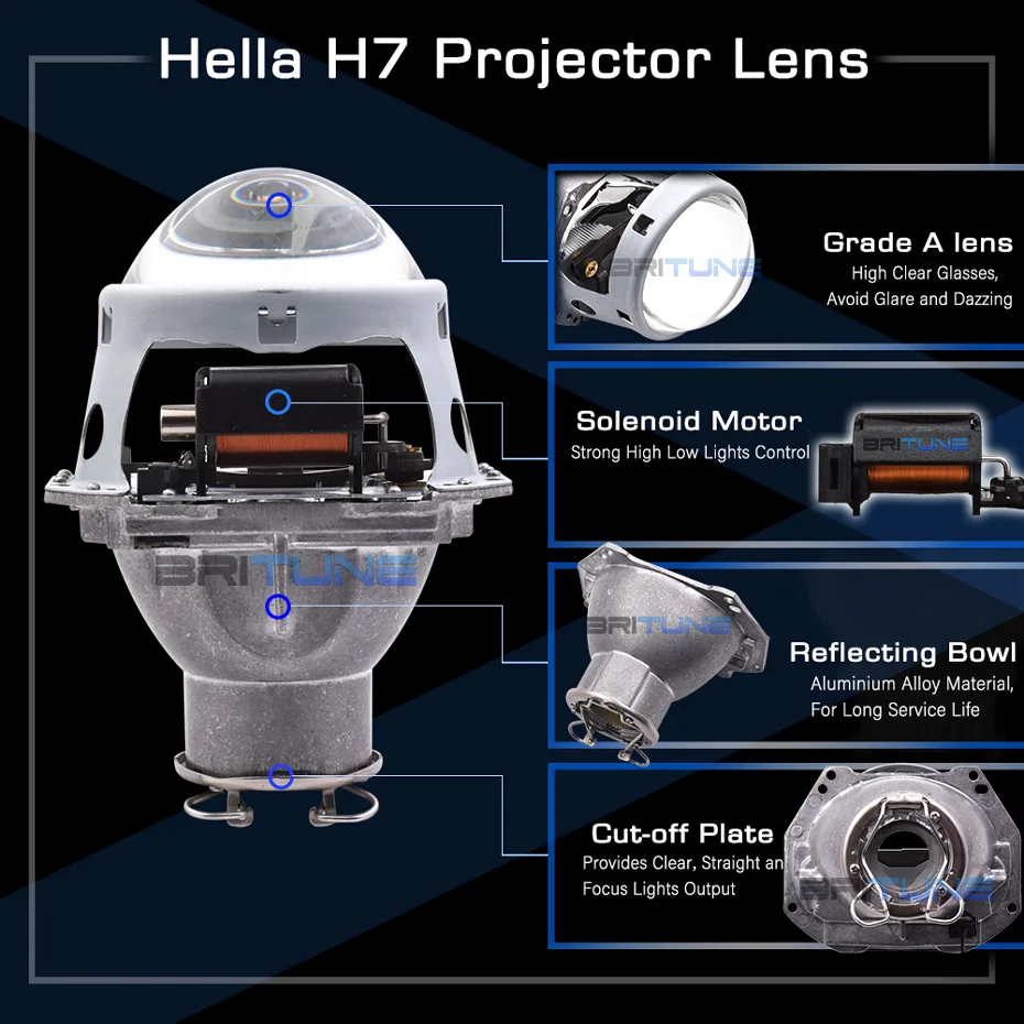 Headlight Lenses Bi-xenon Projector HID 3.0 Upgrade for Hella H7 D2S D2H Xenon Halogen LED Bulbs Tuning Car Accessories Style