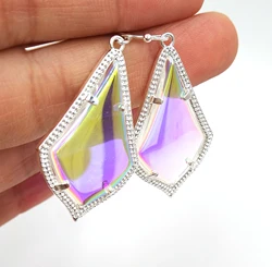 Fashion New Claw Resin AB Colors Cat Stone Inside Water Drop Earrings for Women