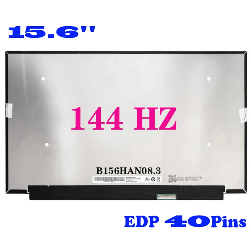 Tela LCD do portátil do jogo, 15,6 ", HP Omen 15-dc0008tx, 15-dc0975nd, B156HAN09.2, B156HAN11.3, NV156FHM-NY5, EDP 40 Pin, 144 Hz