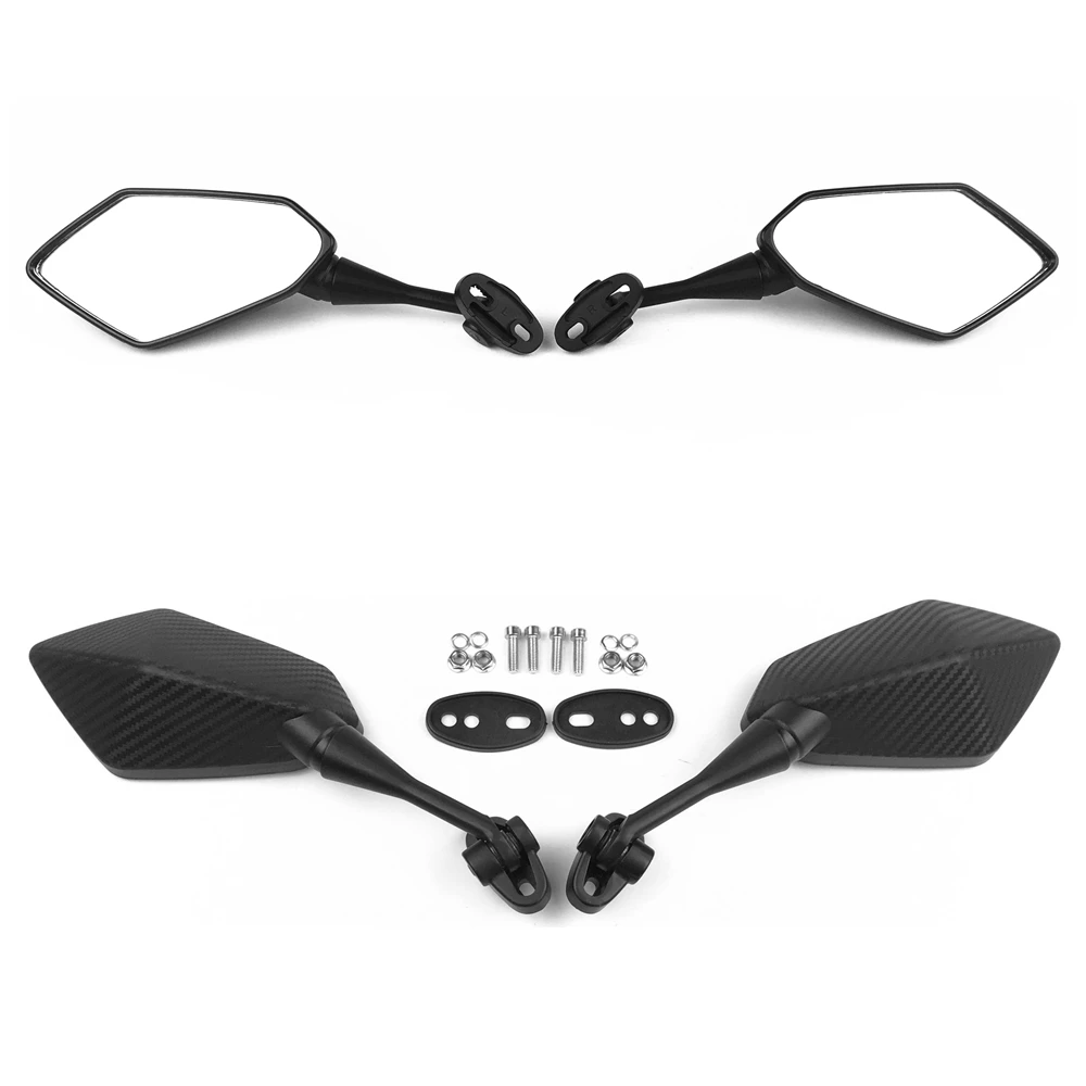 For Yamaha YZF R1 R6 R25 R15 R125 R3 R1S R1M FZ6R Mirrors Motorcycle Scooter Rear View Mirror Carbon Look Black