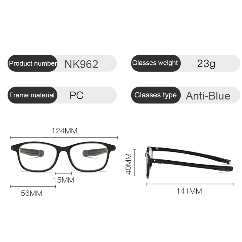 Óculos de leitura com ímã ajustável para homens e mulheres, Anti Blue Light, Magnifier Eyewear, pendurar o pescoço, Presbiopia Eyeglasses, + 0.5,