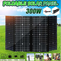 Portable Solar Panel Kit 300W 12V Foldable Solar Charger Battery Cells 5V USB Outdoor for Camping Car RV Boat Smartphone Charger