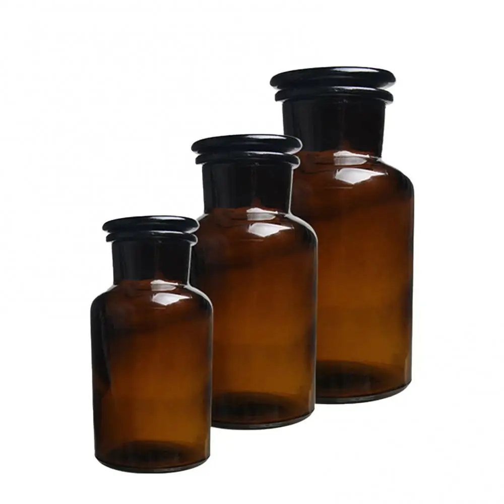 30/60/125/250/500ml Brown Wide-Mouth Reagent Bottle Storage Jar Borosilicate Glass Lab Bottle Supplies