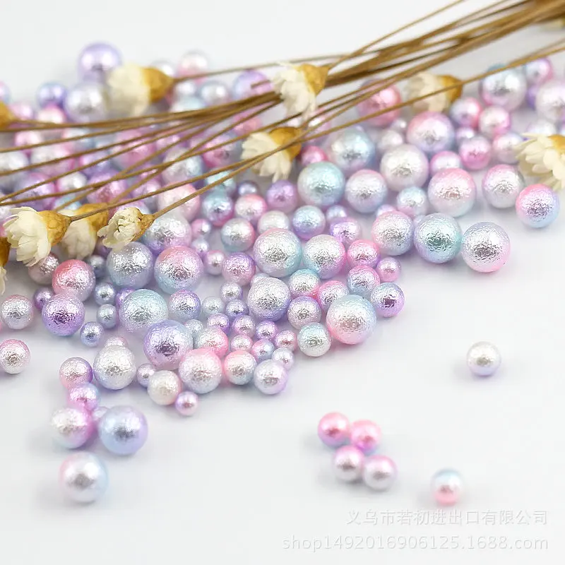 3/4/5/6/8mm No Hole Wrinkle Pearls Round Acrylic Imitation Pearl Beads Diy for Jewelry Making /Nail Art /Phone Decoration