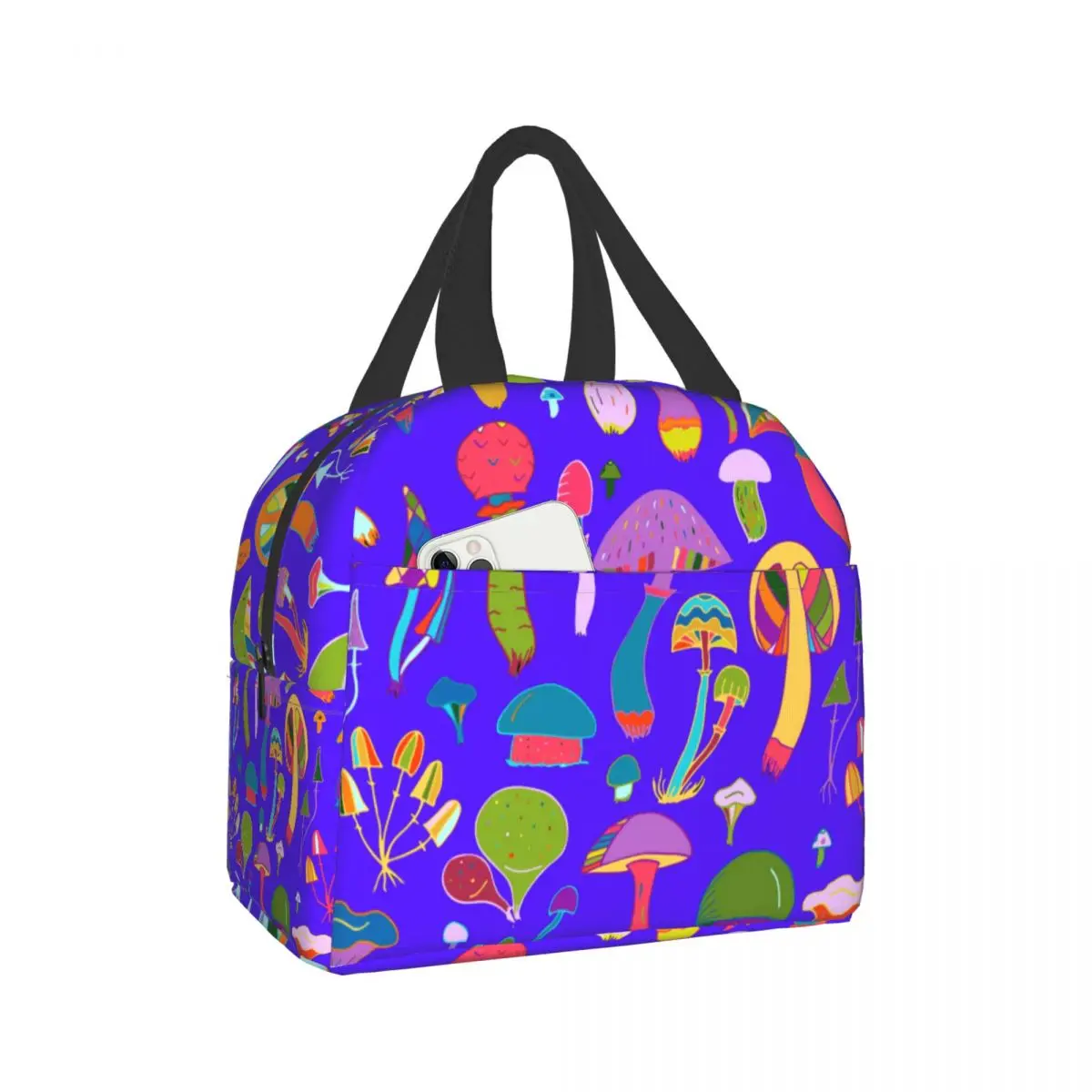 

NOISYDESIGNS Cute Mushrooms Portable Lunch Bag Thermal Insulated Lunch Tote Cooler Handbag Bento Pouch Container School Food Bag