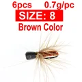 6PCS Size8 Brown