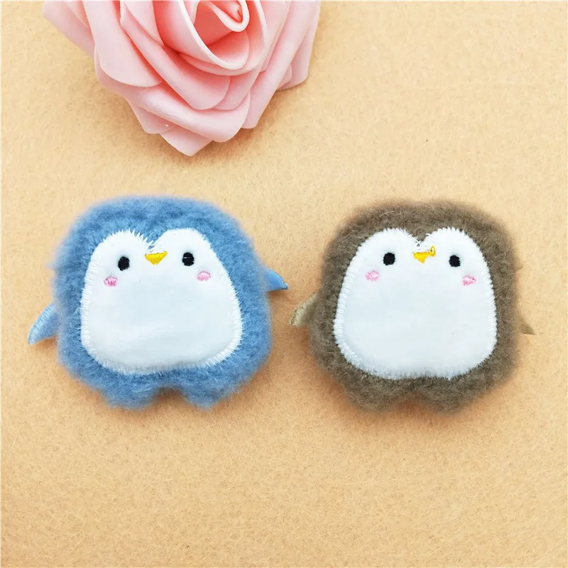 10Pcs/Lot Plush Cartoon Stuffed Sheep Penguin Patches Appliques For Baby Sock Sewing Accessories DIY Hair Clip Decoration