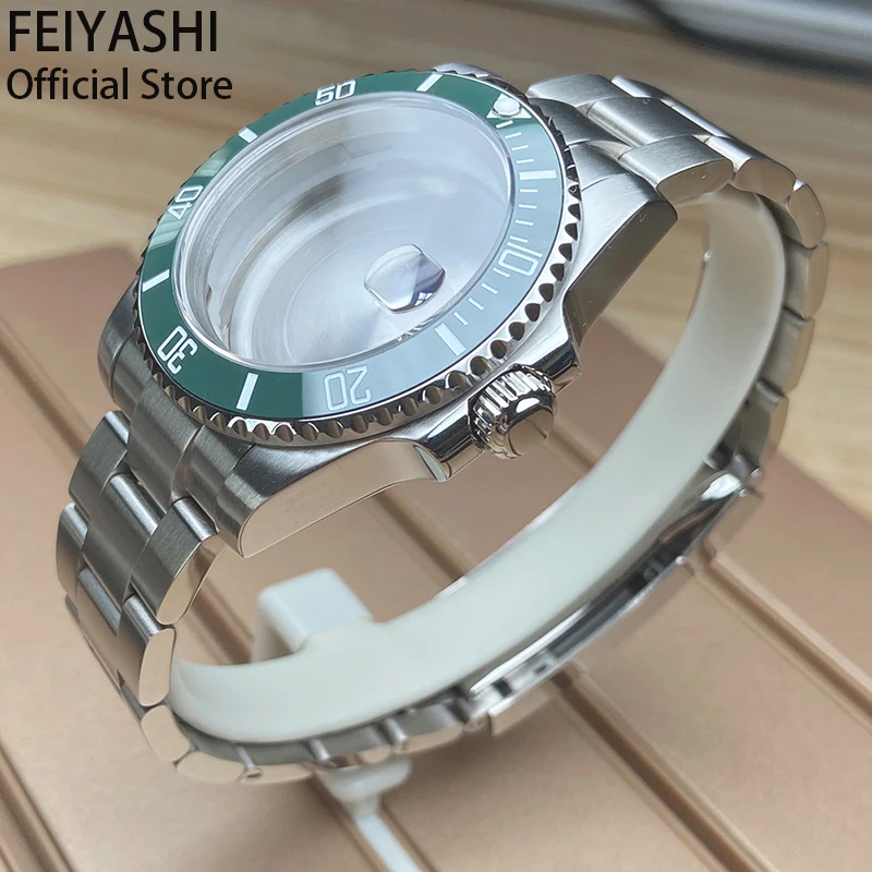 For nh34 nh35 nh36 nh38 Miyota 8215 Movement 28.5mm Dial Men's Watches Case Watchband Bracelet Strap Accessories Ceramic Bezel