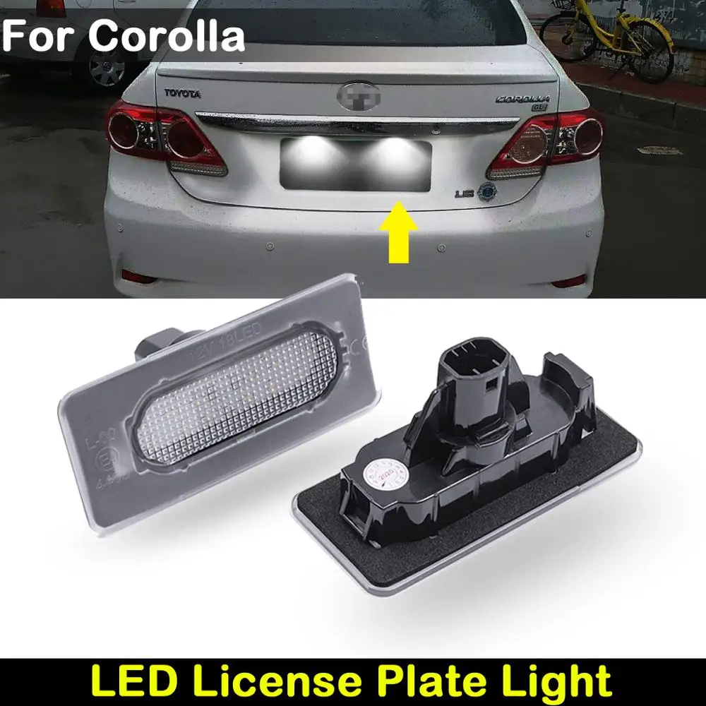 

Для Toyota Corolla 2014 2015 2016 2017 Автомобильная задняя белая светодиодная подсветка номерного знака Лампа номерного знака