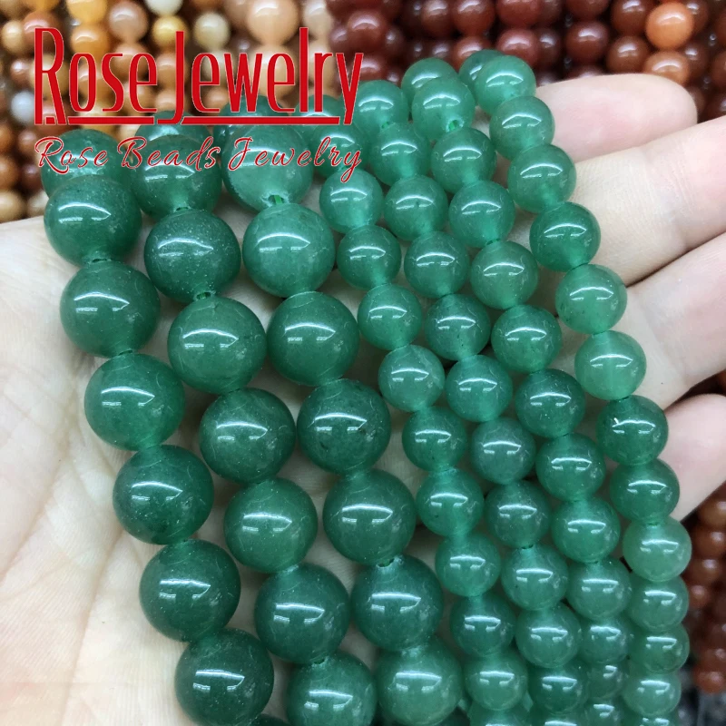 

Wholesale Green Aventurine Jades Natural Stone Beads Round Loose Beads For Jewelry Making 6 8 10 12 mm Diy Bracelet 15" Strand