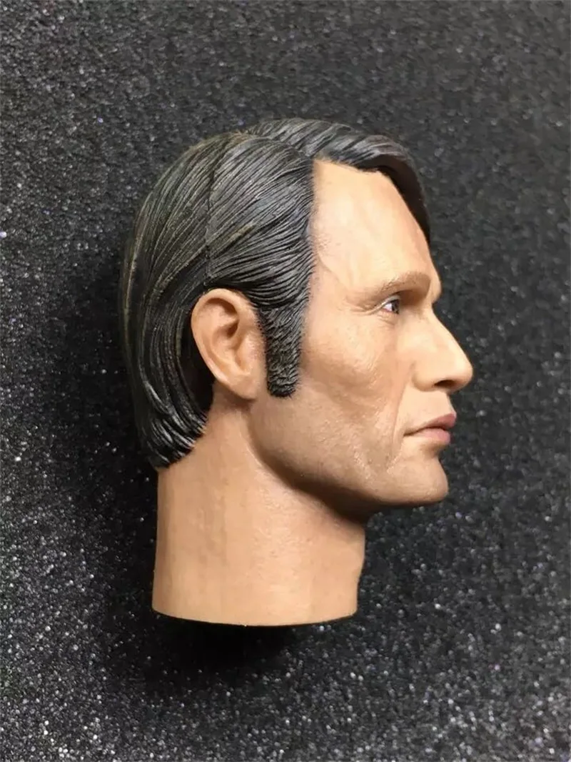 Auf Lager Für Verkauf 1/6th Mads Mickelson Hannibal Männlichen Kopf Skulptur Für Übliche 12 zoll Puppe Action Figure