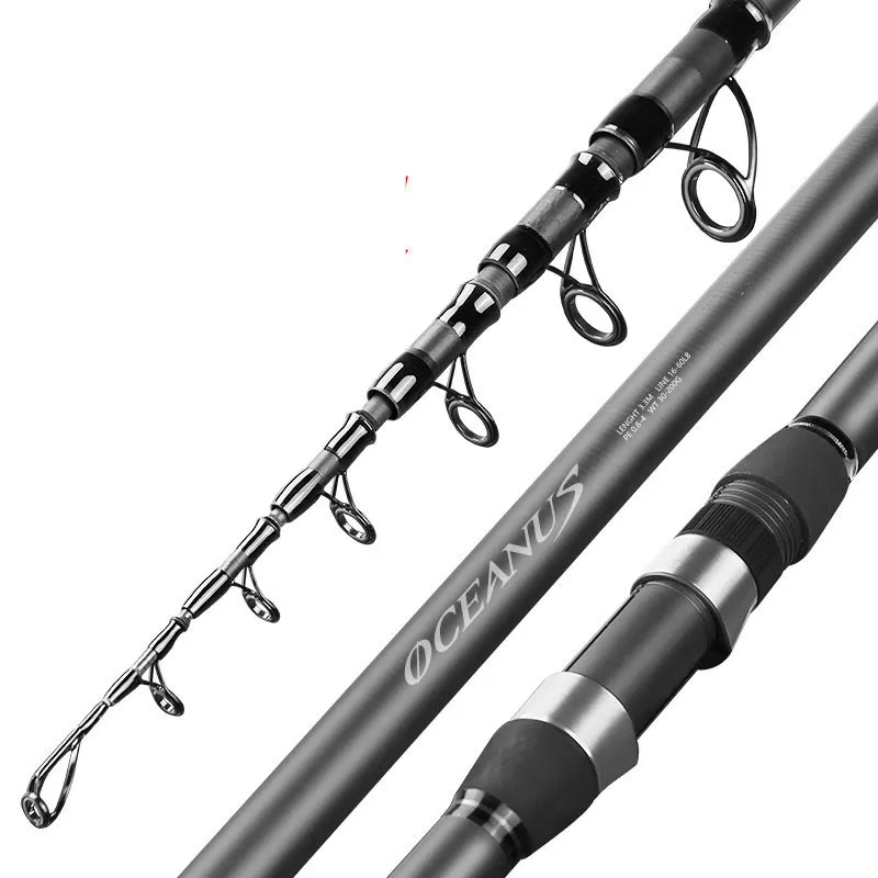 2.4/2.7/3.0/3.6m Carbon Rock Fishing Rod Ultra-light Distance Throwing Pole Long Sections Telescopic Fishing Olta Fishing Tackle