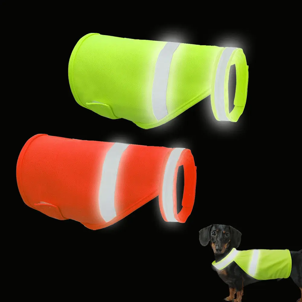 

Reflective Dog Safety Vest Fluorescent High Visibility Dog Clothes Waterproof Luminous Pet Clothing for Small Medium Large Dogs