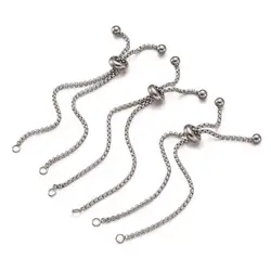 10Pcs Adjustable 304 Stainless Steel Bracelet Makings Slider Extender Box Chains with Ball Ends for DIY Bracele 9