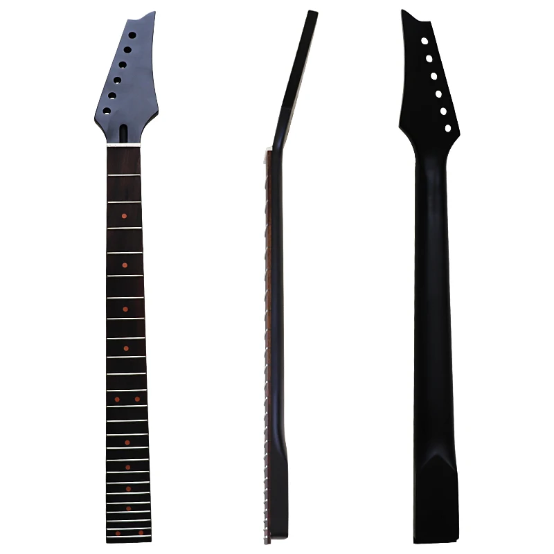 6 Strings Electric Guitar Neck Canada Maple Neck Rosewood Fingerboard Full Black 24 Frets Red Position Marks 5.7cm Heel Width