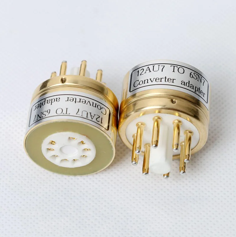 1PCS Gold Plated 12AU7 12AX7 To 6SL7 6SN7 Tube Converter Adapter Socket